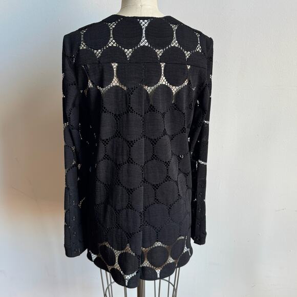 AKRIS PUNTO Black Lace Polka Dot Top - Picture 4 of 13